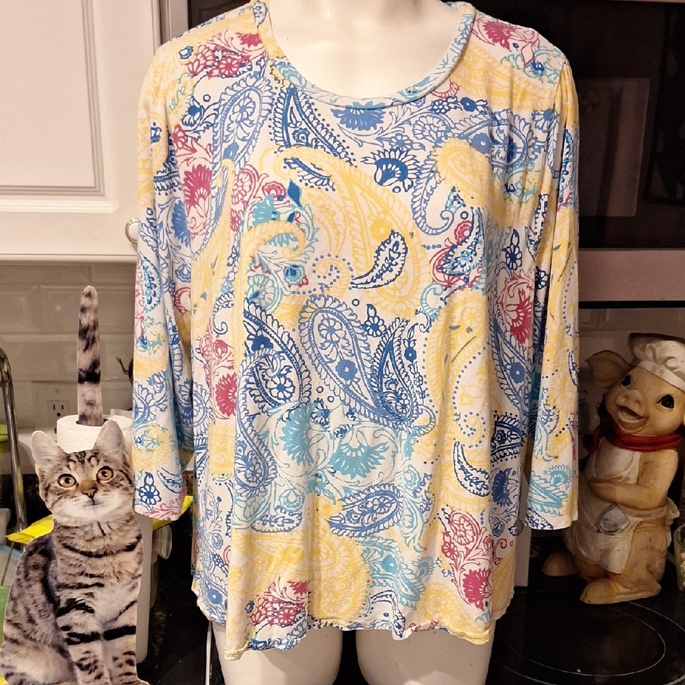 a Jessica London Stretch 3/4 Sleeve Plus Size Top 18/20